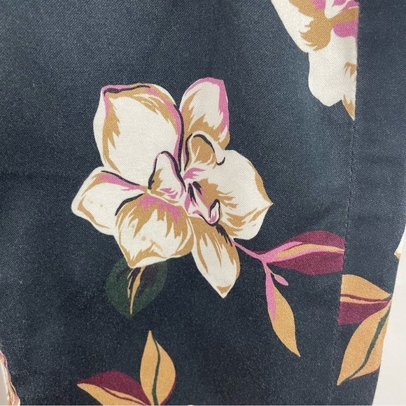 7‎ For All Mankind Skinny Black Floral Print Jeans Mid-Rise Size 29 - Picture 7 of 14